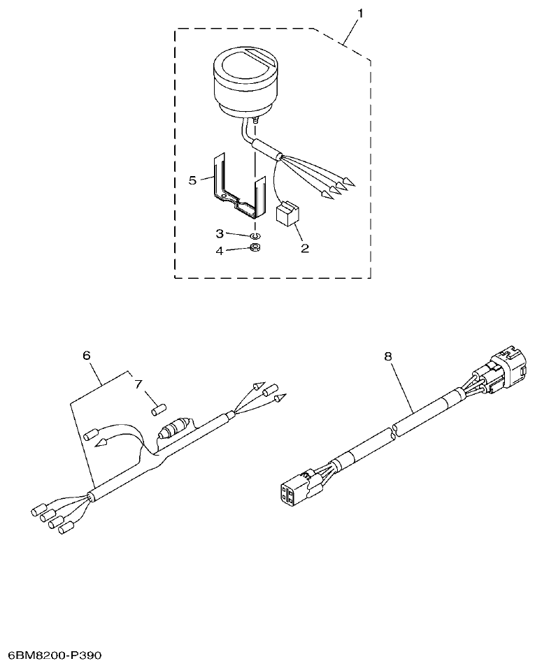 Yamaha F150FET, FL150FET METER 2 parts diagram